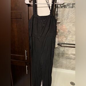 Black linen coveralls